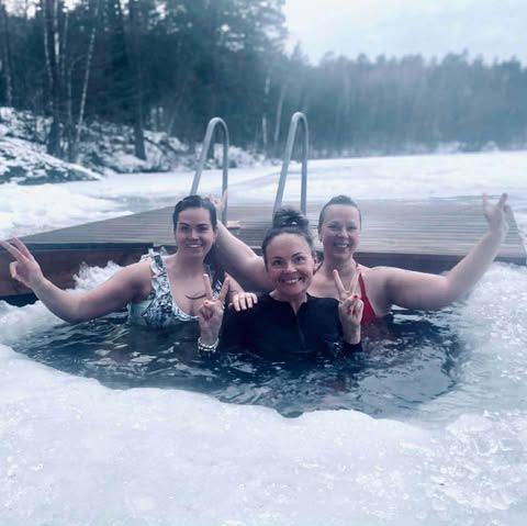 Winter ice swimming